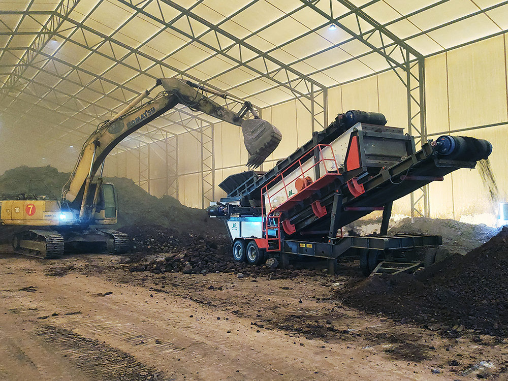 德森移動篩分車應用現(xiàn)場